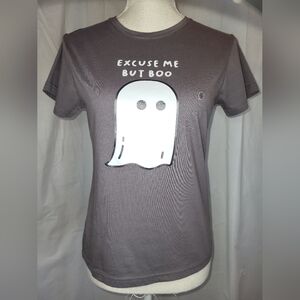 Shein Womens Halloween Tee - Ghost "excuse me but boo" -M - Gray